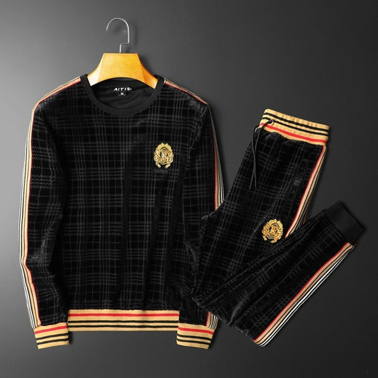 Trendy embroidery men's casual sports suit