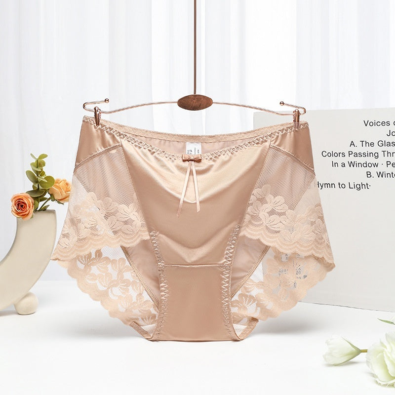 Women's Silk Satin Splicing Lace Grenadine Underwear