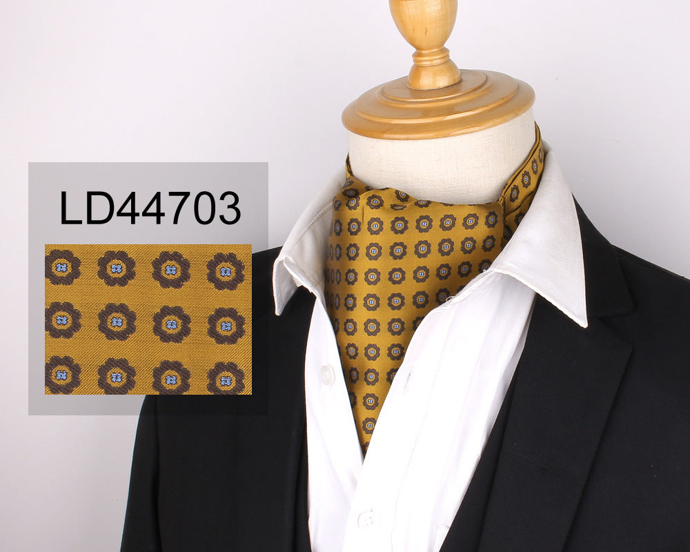 Men's Scarf Silk Floral Collar Mouth Napkin