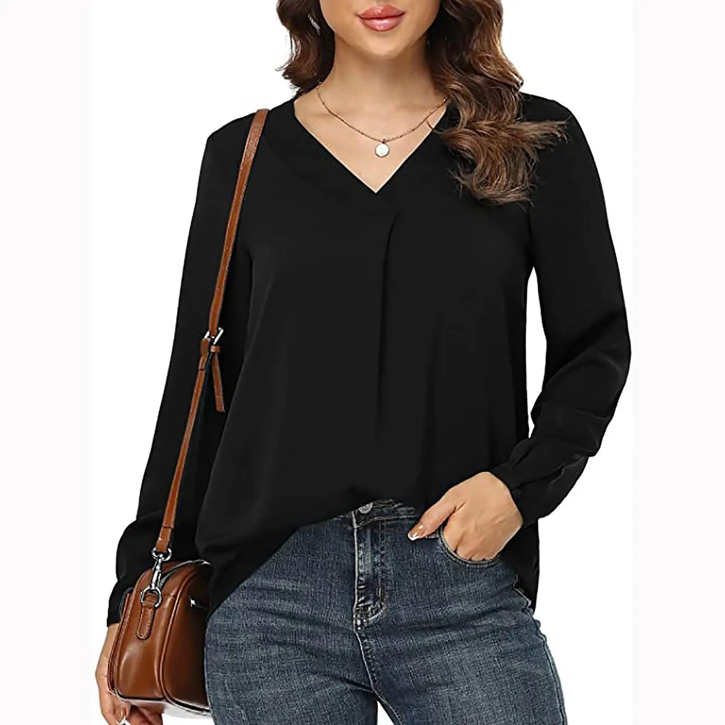 Women's Clothing Casual V-neck Temperament Top null