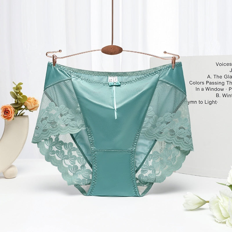 Women's Silk Satin Splicing Lace Grenadine Underwear