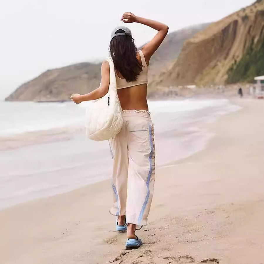 Women's Fashion Casual Loose Striped Sweatpants