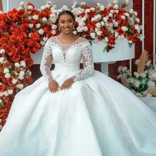 Ball Gown Wedding Dress Long Sleeves Bridal Gown Nipaaj