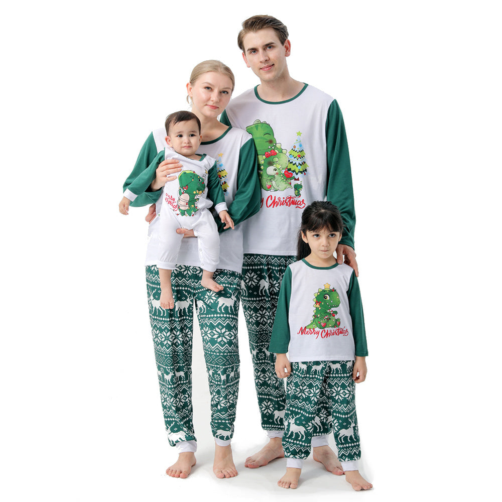 Family European And American Christmas Parent-child Printed Pajamas Set