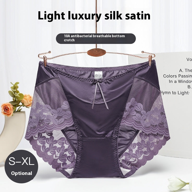Women's Silk Satin Splicing Lace Grenadine Underwear