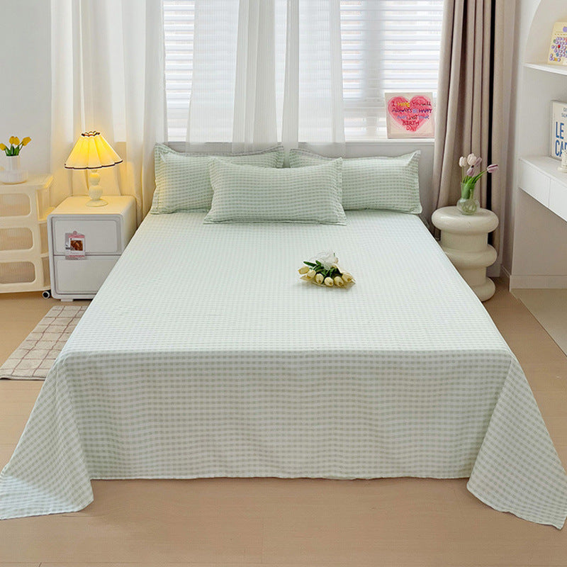 Summer Washed Cotton Bed Sheet Student Dormitory