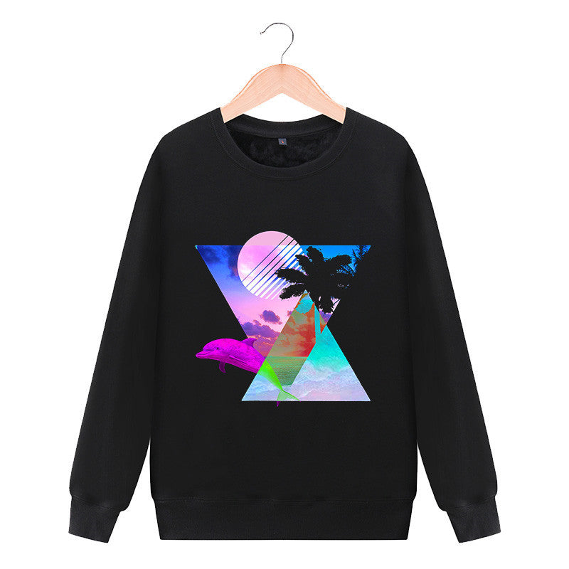 Round neck sweater casual jacket
