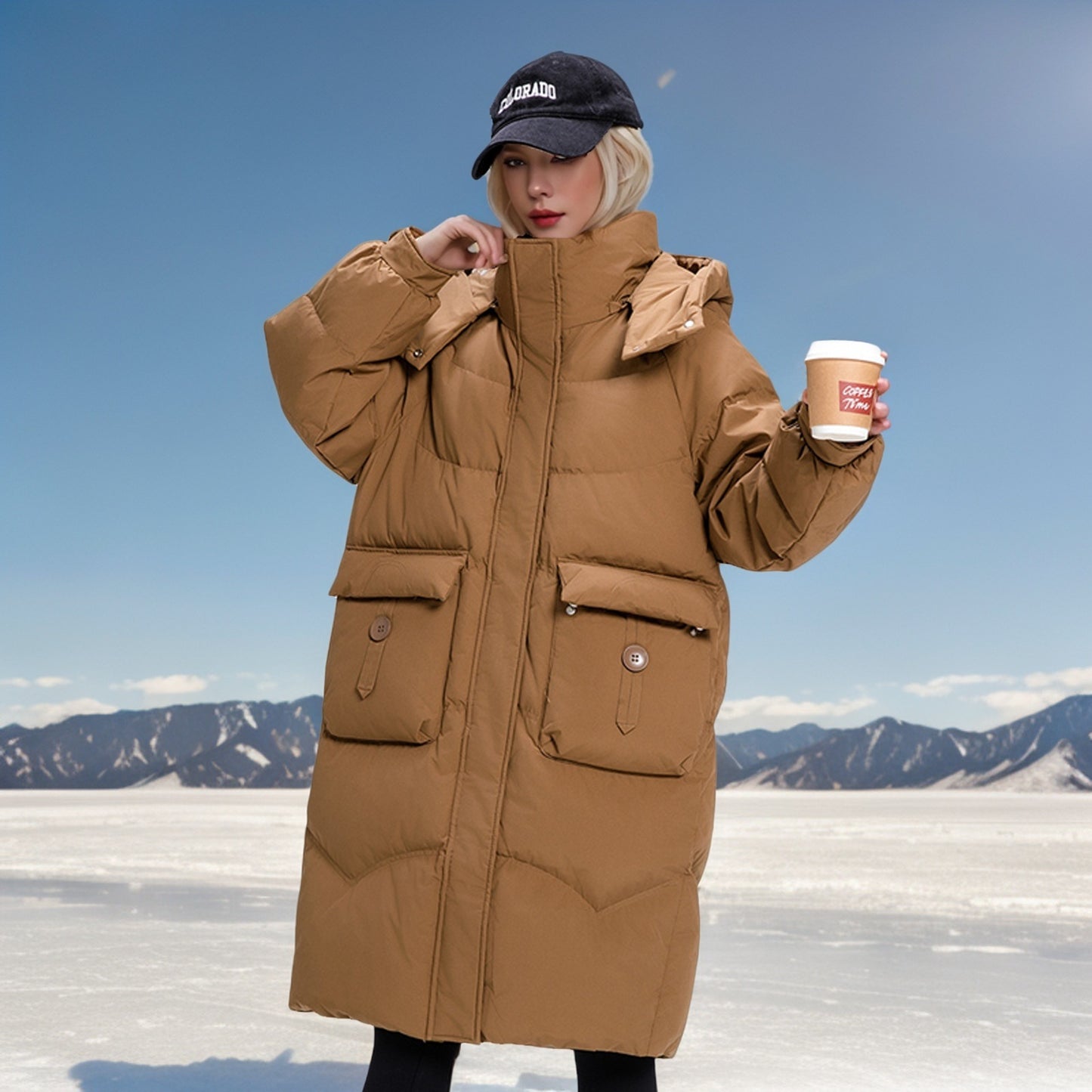 Fashion Down Jacket Women's Mid-length Winter