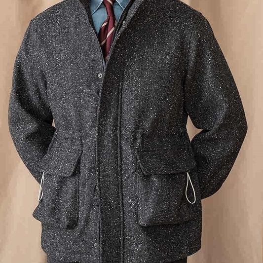 Wool Colored Dots Short Stand-up Collar Casual Jacket Retro