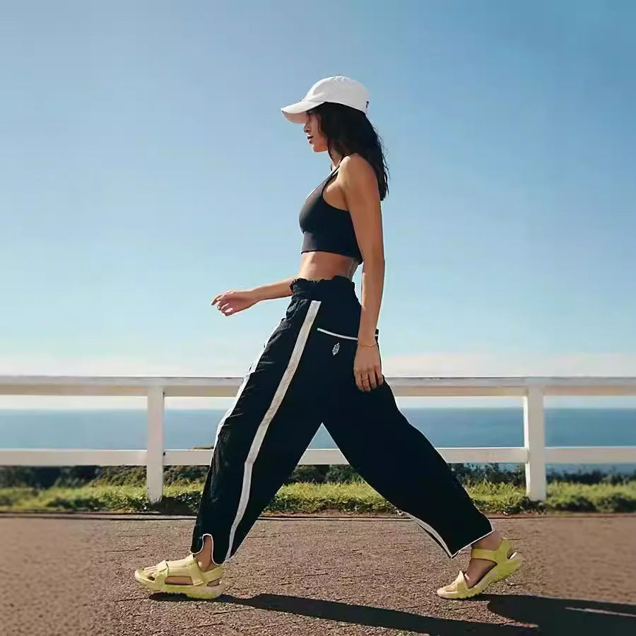 Women's Fashion Casual Loose Striped Sweatpants