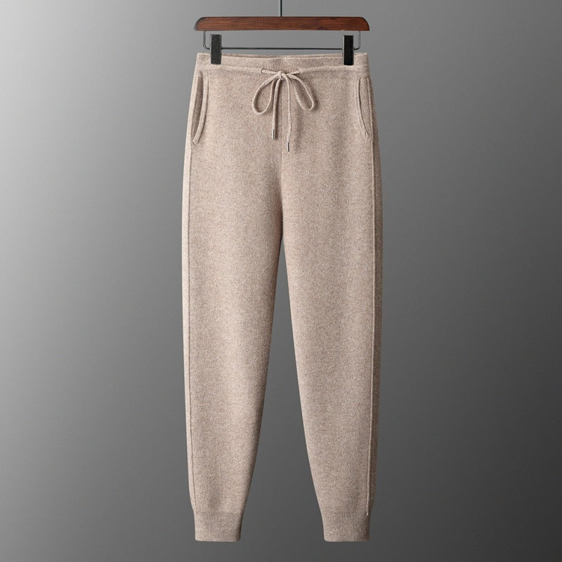 Air Layer Thickened Wool Men's High Waist Casual All-match Lock Foot Harem Pants