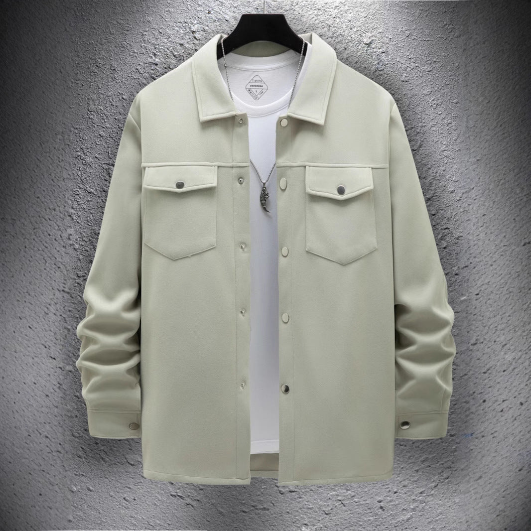 Men's Casual Spring And Autumn Solid Color Single-breasted Jacket Coat