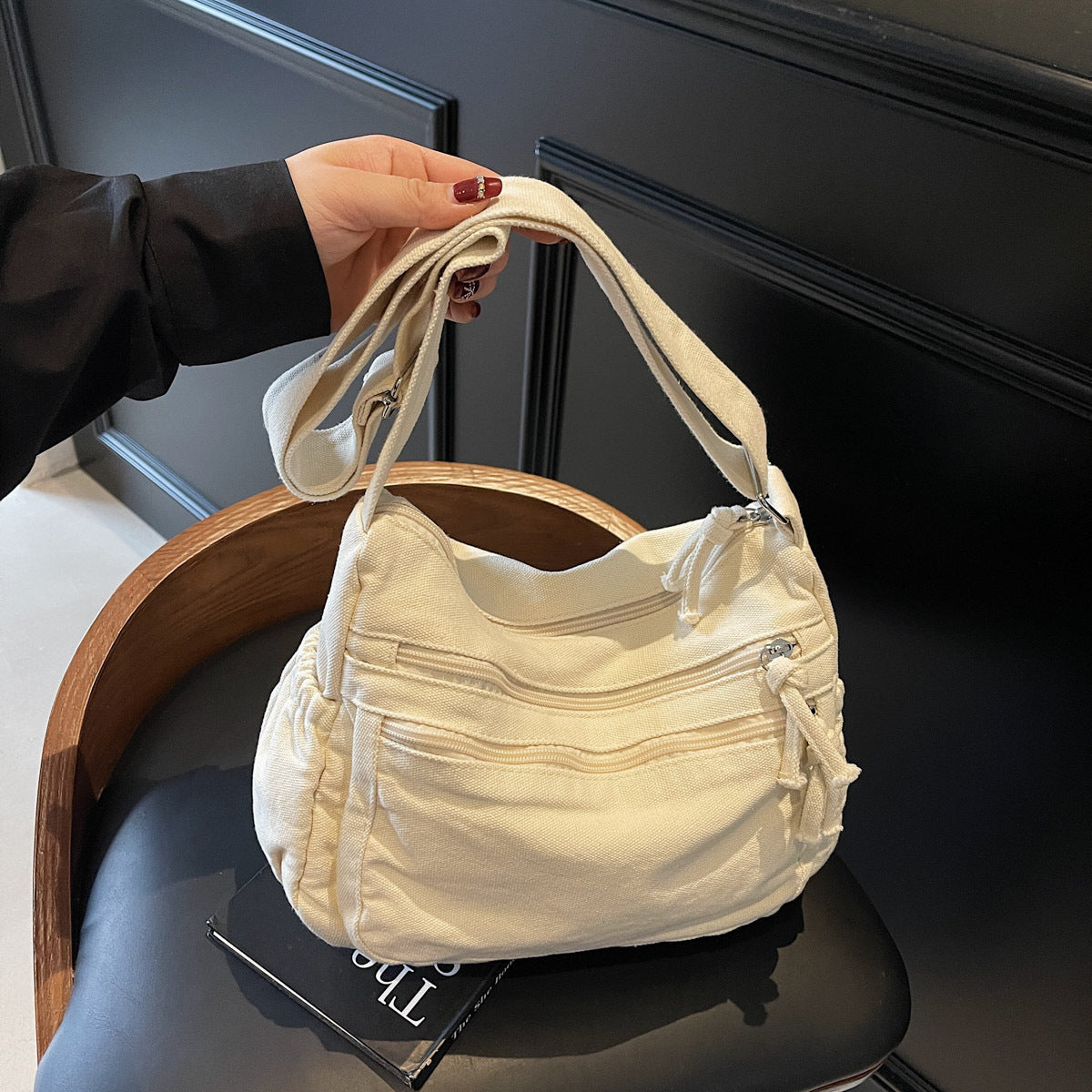 Pure Color All-matching Large Capacity Totes Women's New Fashion