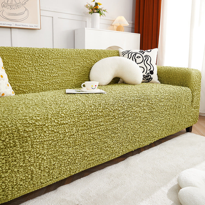 European Style Cream Style Bubble Stretch Sofa Cover Cover All-inclusive Straight Row Sofa Slipcover