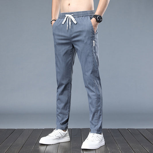 Ice Silk Men's Thin Loose And Breathable Straight Casual Pants