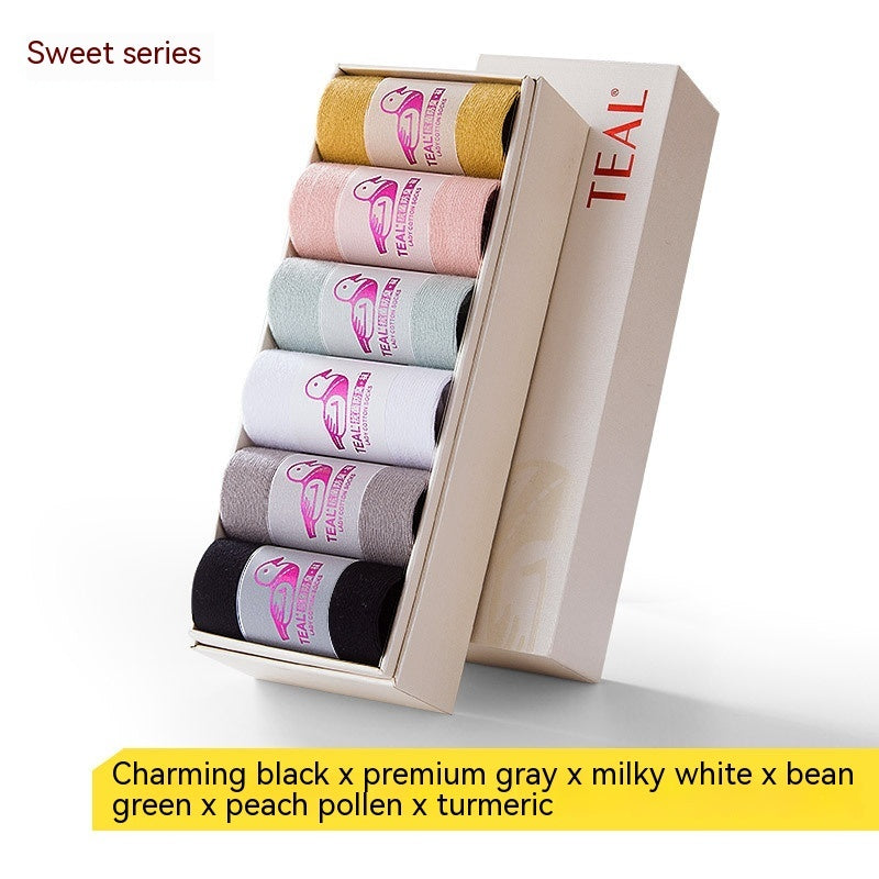 Antibacterial Deodorant Thread Socks Boneless Stitched Candy Solid Color