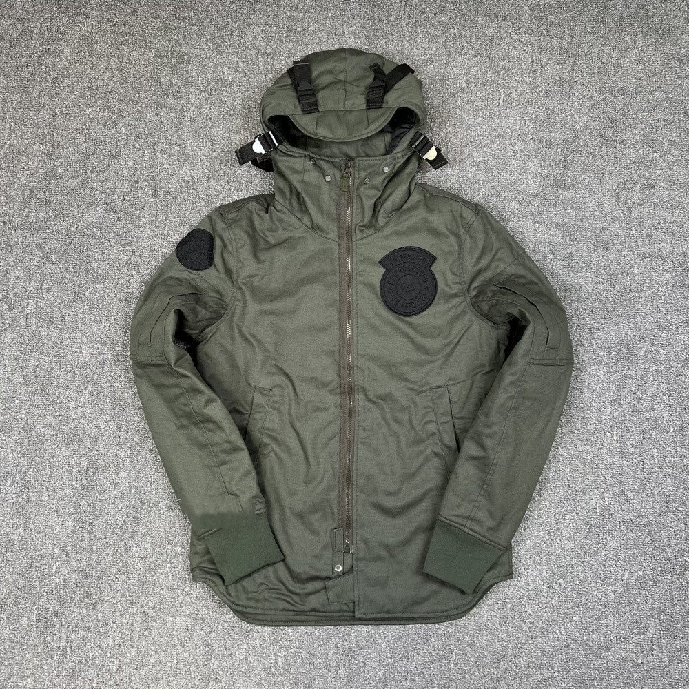 Men's Army Green Sniper Style Hooded Slim Fit Padded Jacket