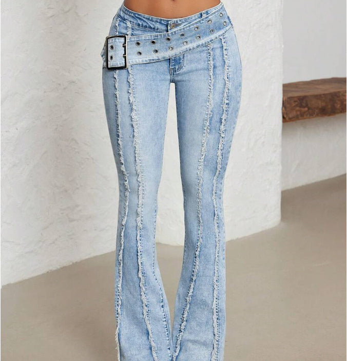 Women's Fashionable Low Waist Flared Jeans