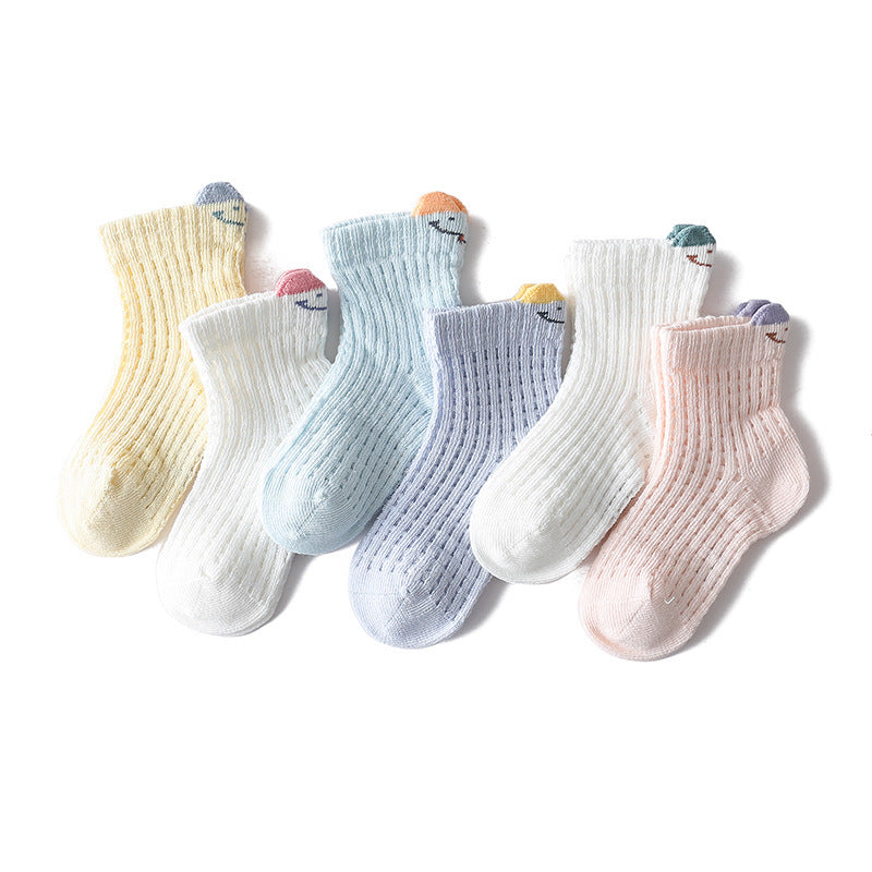 Ultra-thin Children's Socks Three-dimensional Pure Cotton Mesh Breathable Sweat Absorption