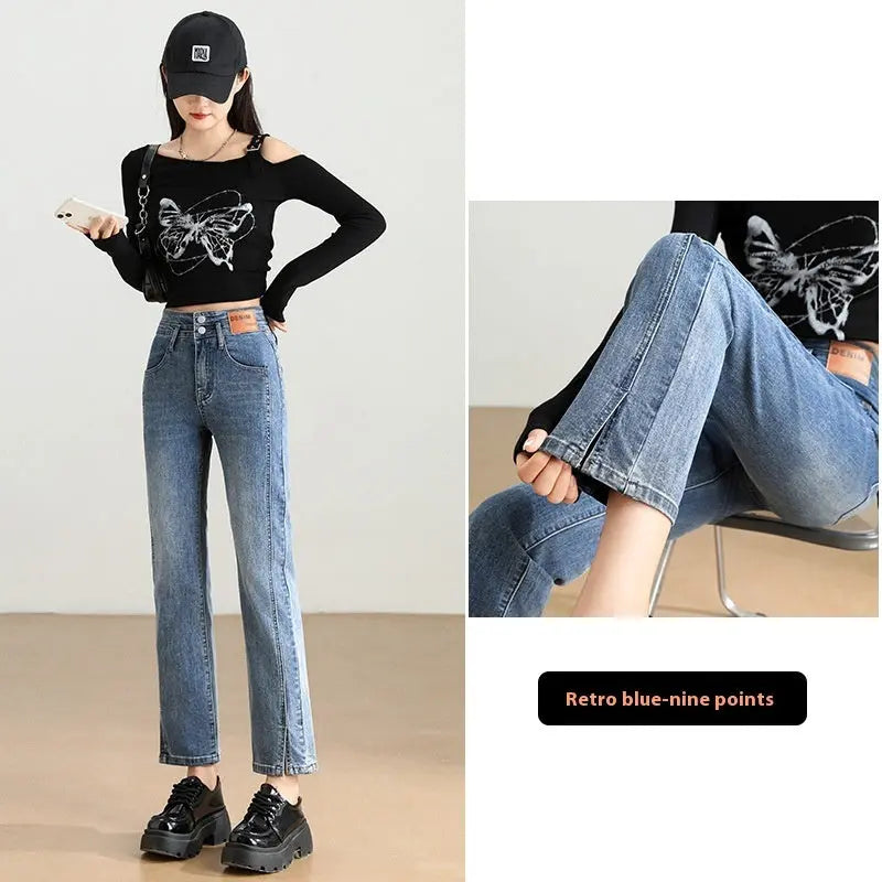 High Waist Slimming And Fashionable Design Popular Ankle-length Cigarette Pants Nipaaj