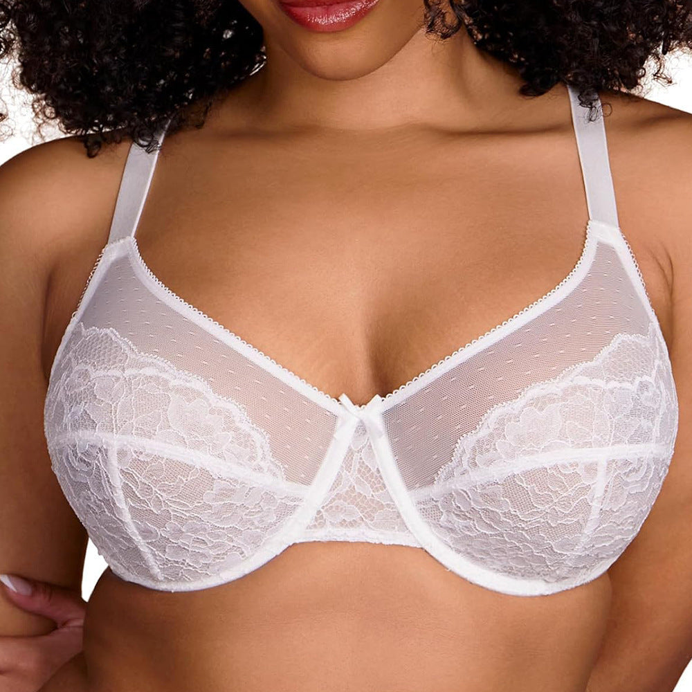 Women's Plus Size Underwear Ultra-thin Lace Bra