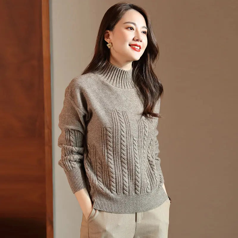 Turtleneck wool sweater women Nipaaj