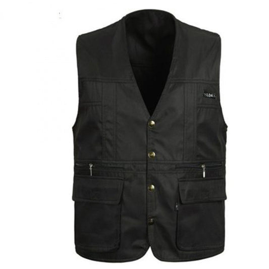 Spring And Autumn Middle-aged And Elderly Men's Vest Multi-pocket Waistcoat