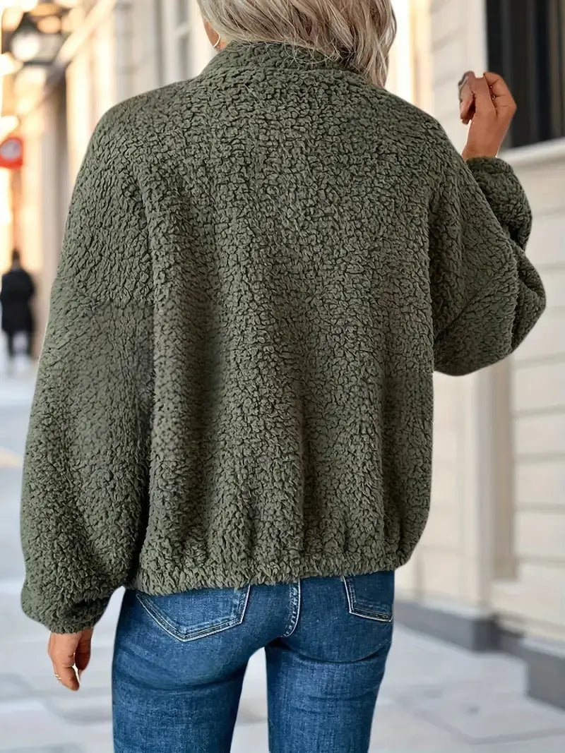 Women's Simple Fashion Zipper Drooping Shoulder Jacket null