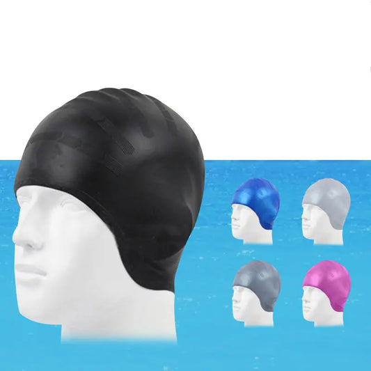 Adults Swimming Caps Men Women Long Hair Waterproof null
