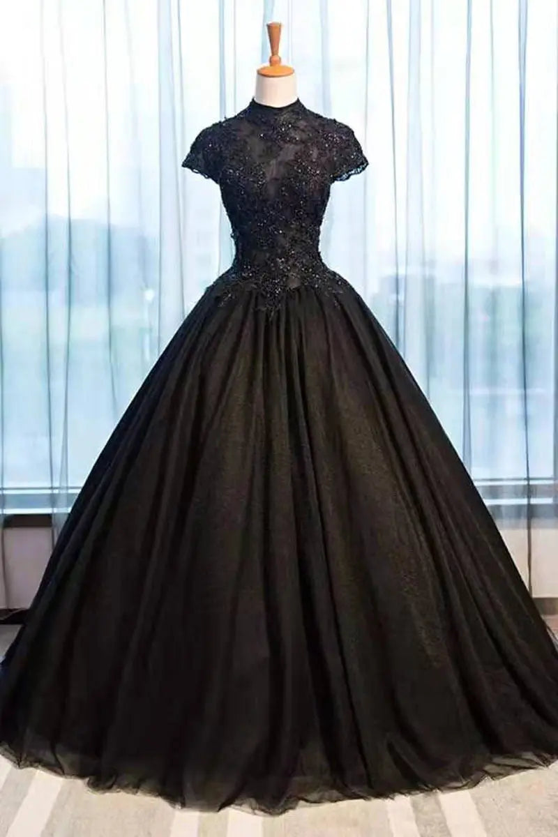 Black Lace High Neck Tutu Skirt Costume Nipaaj