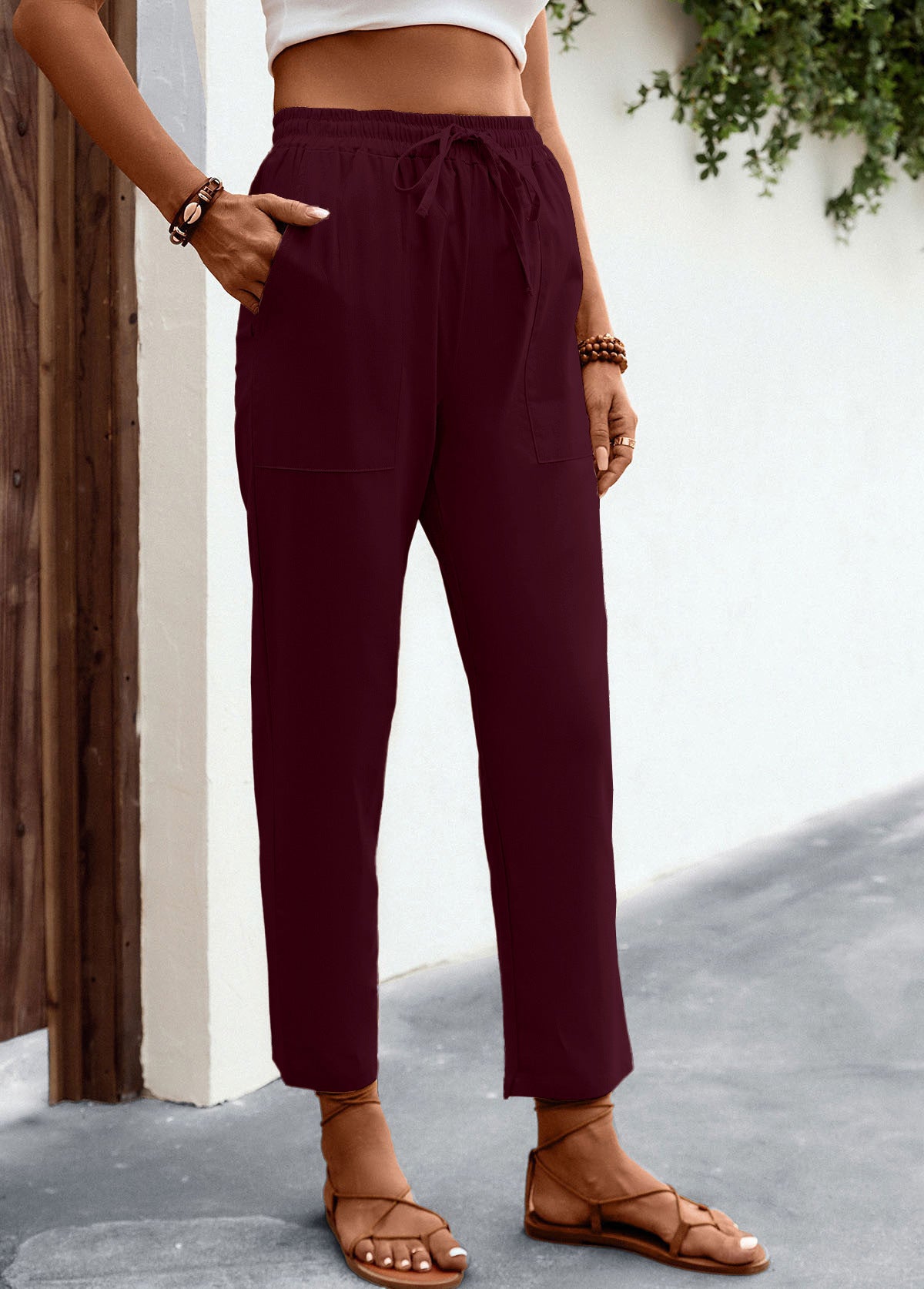 Women's New Lace-up Drawstring Loose Casual Pants