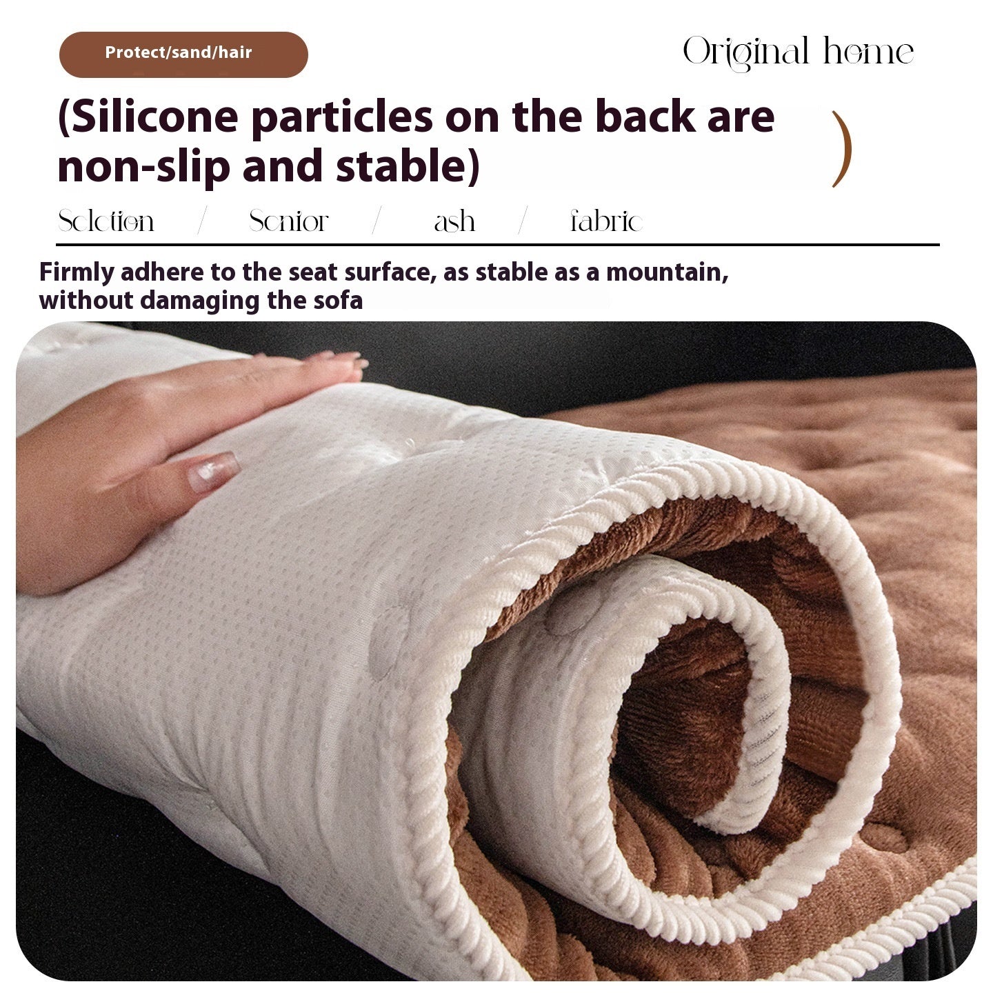 Straight Row Non-slip Antique Plush Sofa Cushion