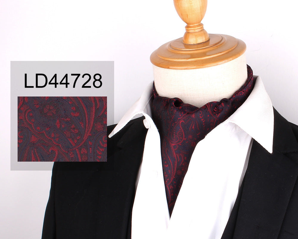 Men's Scarf Silk Floral Collar Mouth Napkin