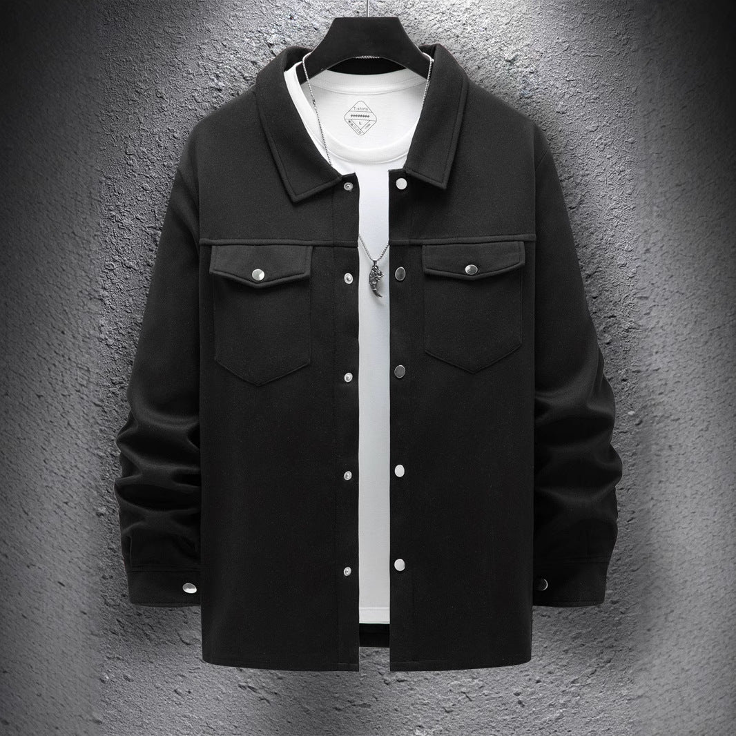 Men's Casual Spring And Autumn Solid Color Single-breasted Jacket Coat