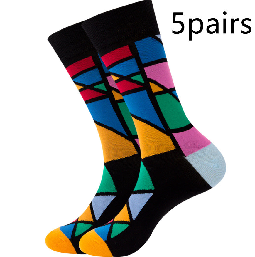 Striped Men's Socks Square Tube Socks Wave Women's Socks