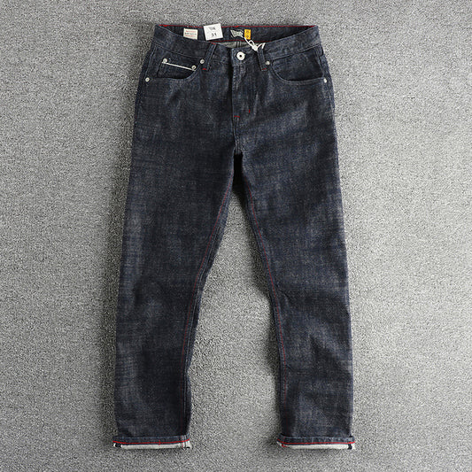 Heavy 14oz Bamboo High Cotton American Retro Jeans Men