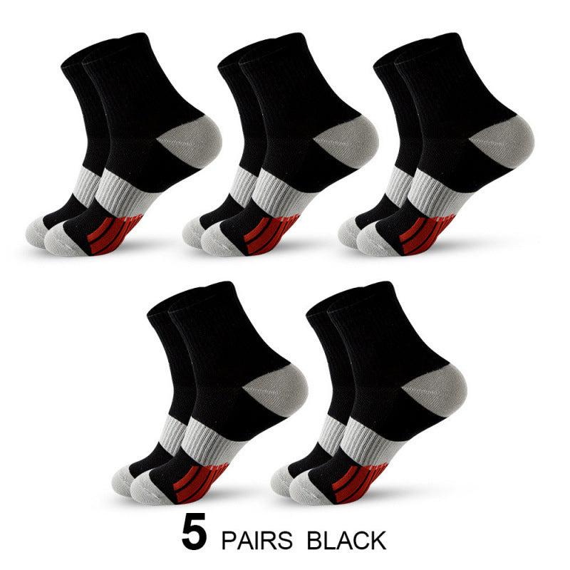 Men's Middle Tube Socks Color Matching Sports Basketball Socks