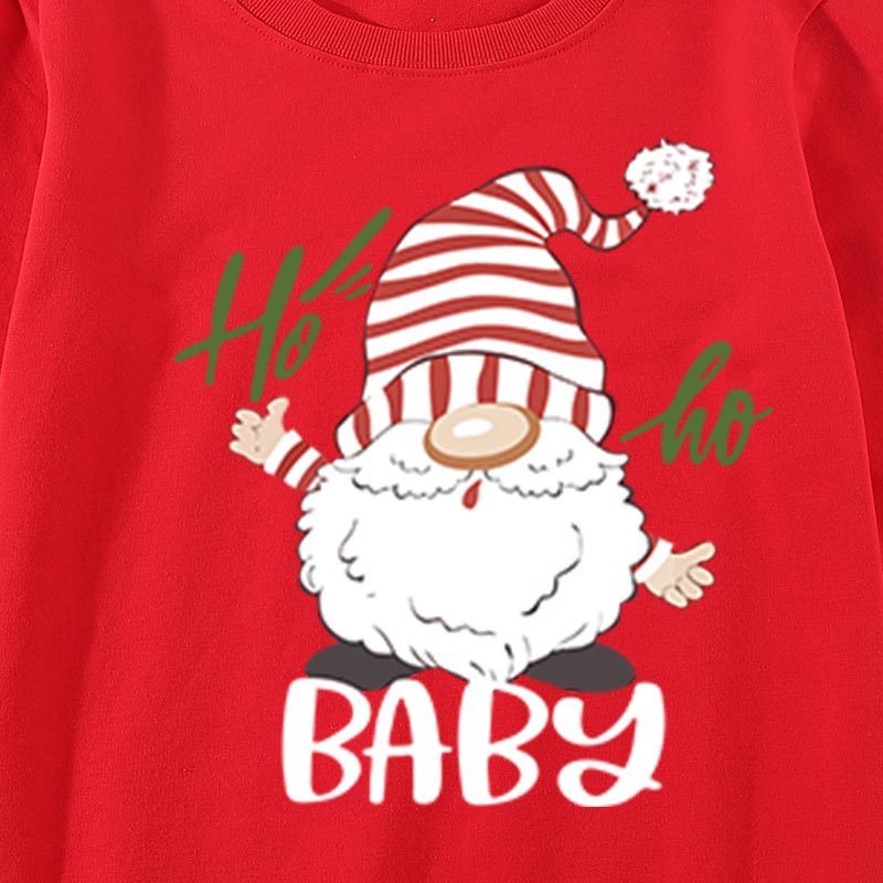 Christmas Dwarf Creative Funny Print Crew Neck Top