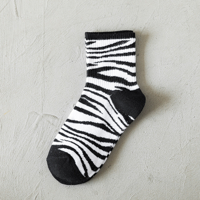 Women's Autumn And Winter Cartoon Illustration Japanese Style Mid-calf High Length Cotton Socks