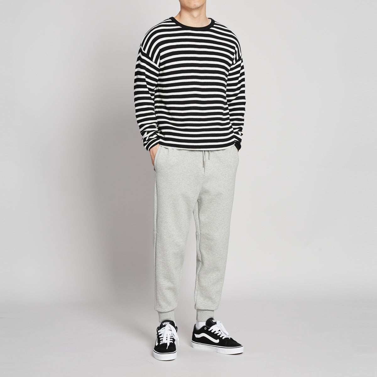 Autumn and Winter New Men's Wear Mid-waist Drawstring Casual Pants Men