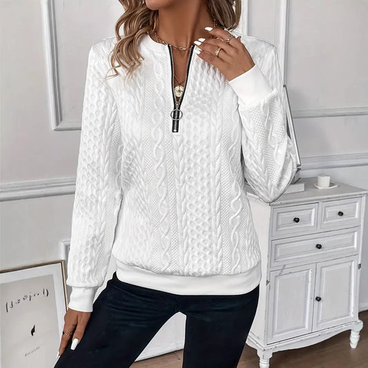 Short Women's Clothing With Zipper Sweater Long Sleeve null