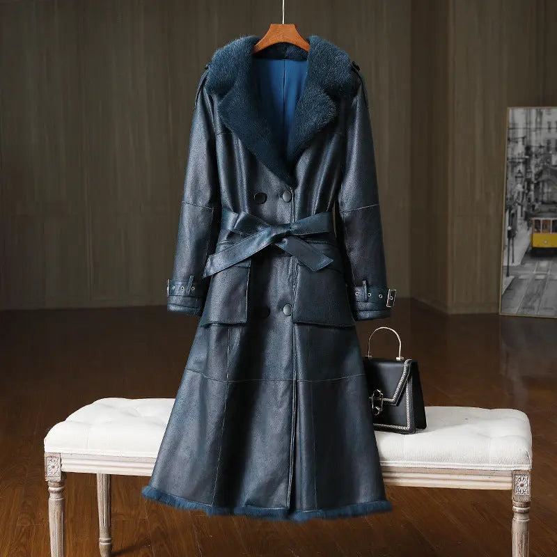 Rabbit Fur All-in-one Women's Fur Jacket Suit Collar null