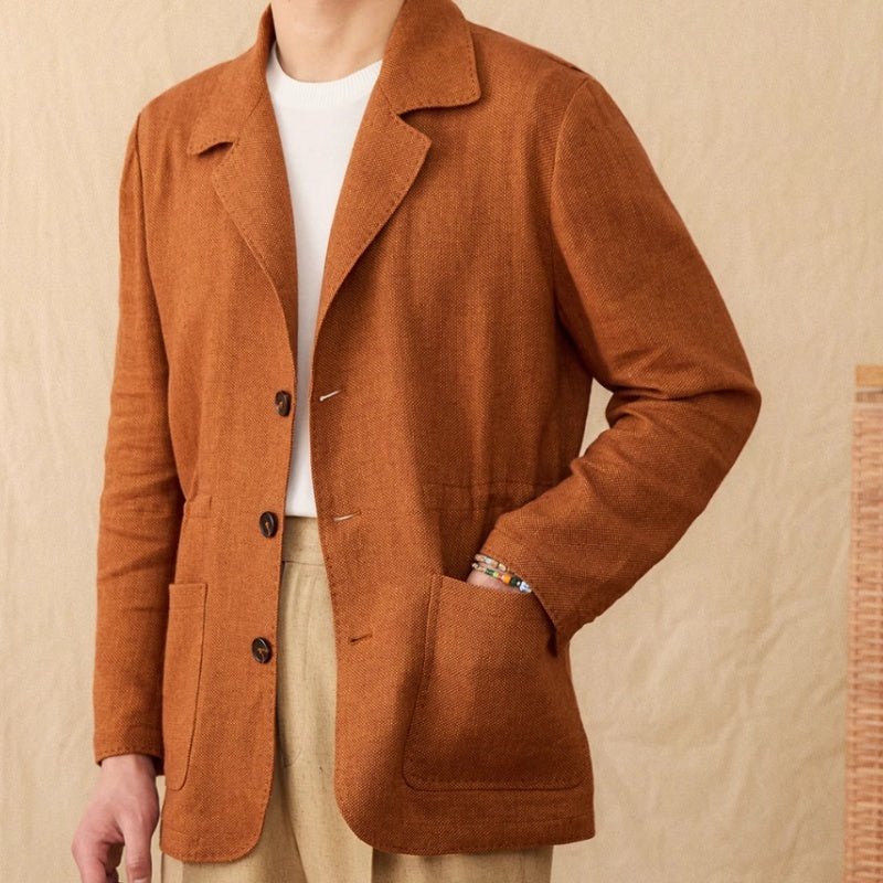 Lightweight And Unstructured Leisure Cotton Linen Coat