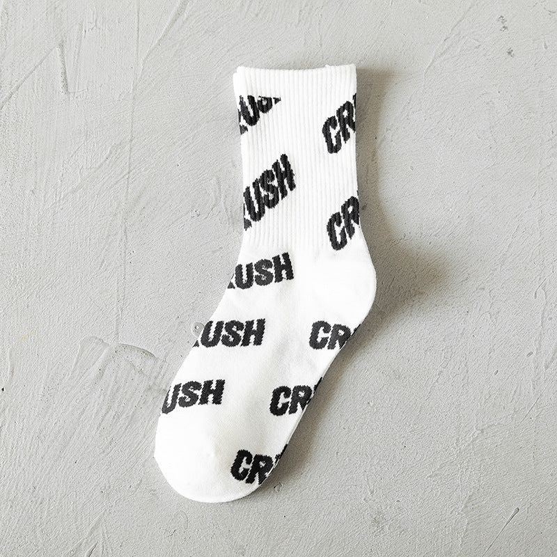 Women's Autumn And Winter Cartoon Illustration Japanese Style Mid-calf High Length Cotton Socks