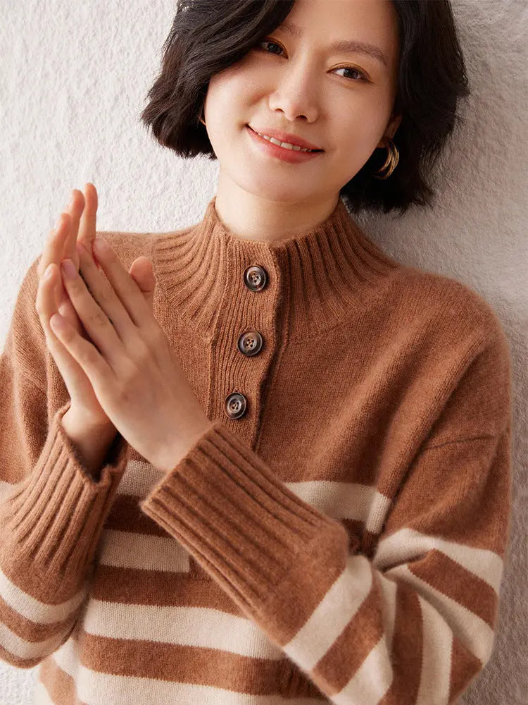 Cashmere Sweater Striped Sweater Nipaaj