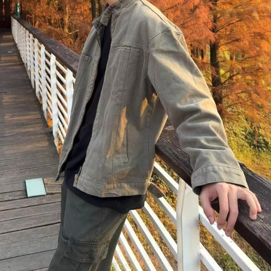 Stand Collar Overalls Jacket Men's Spring Fashion Brand Loose Leisure All-matching Jacket