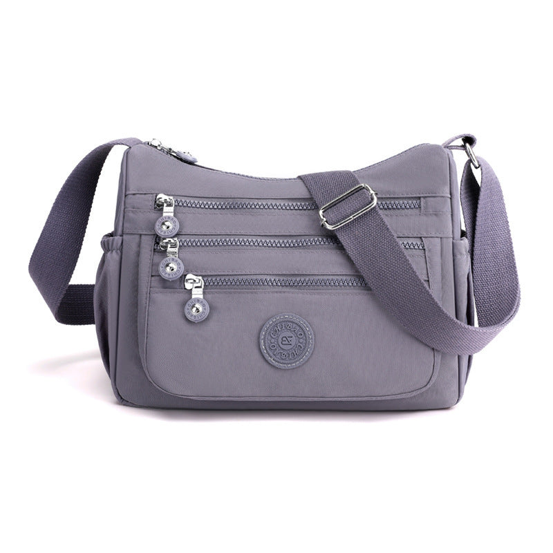 Simple Solid Color Nylon Crossbody Cloth Bag