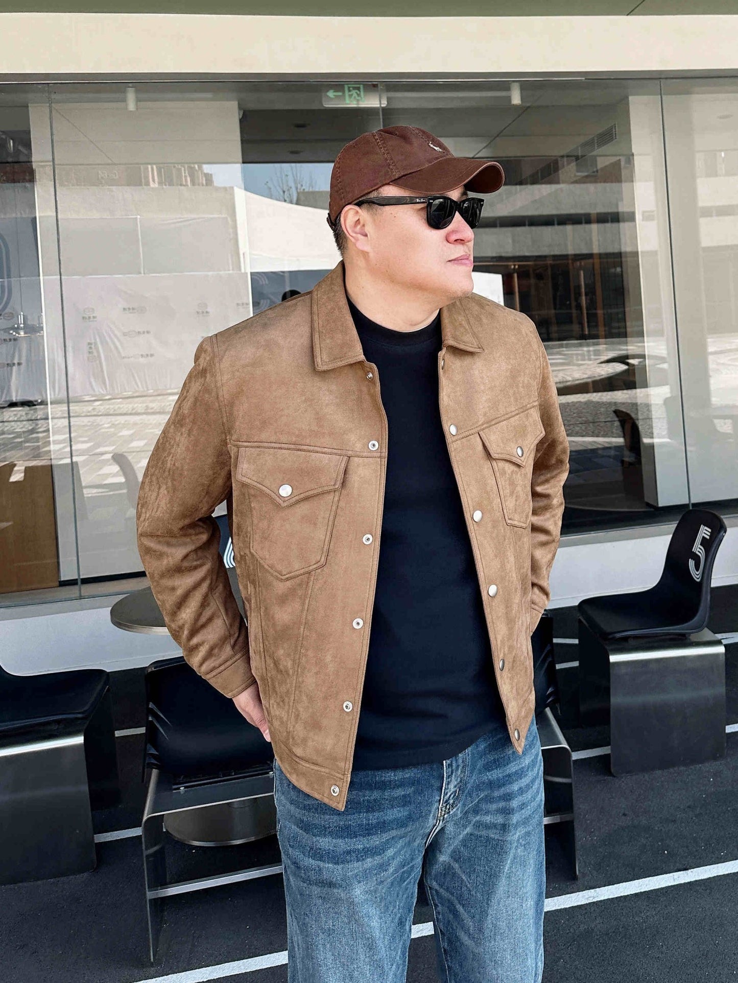 Men's Plus Size Short Lapel Thin Cotton Jacket