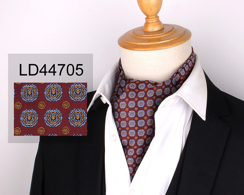 Men's Scarf Silk Floral Collar Mouth Napkin