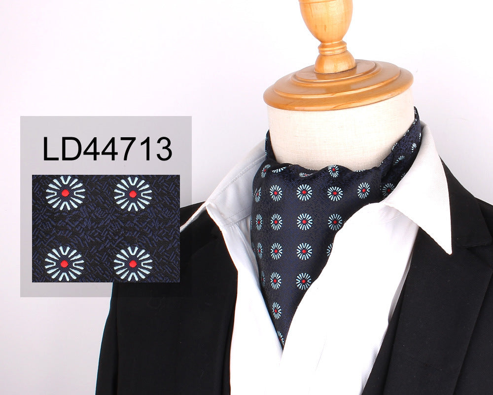 Men's Scarf Silk Floral Collar Mouth Napkin